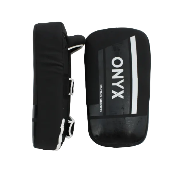 onyx thai pads black series dual strap design
