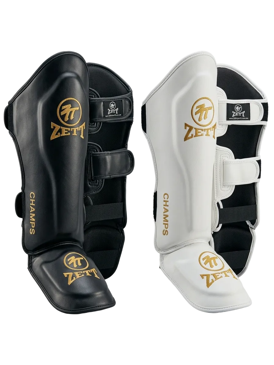 Zett Pro kickboxing shin insteps, front view