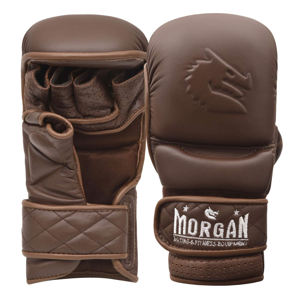 Morgan 1918 Heritage MMA sparring gloves - pair in vintage brown Italian leather