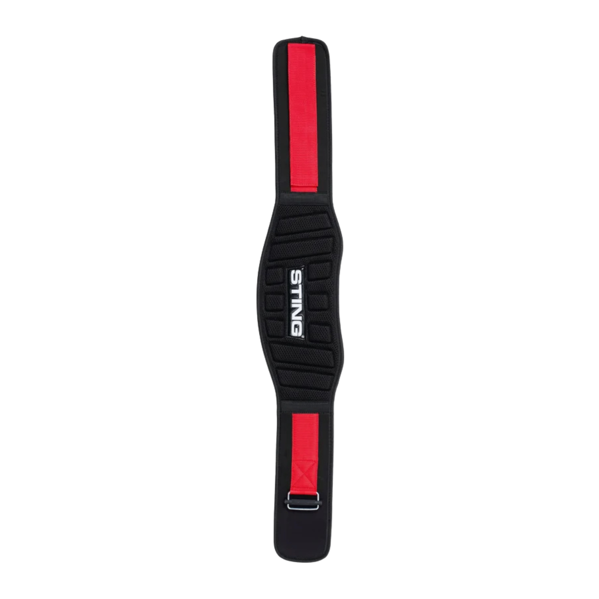 Black 6-inch neoprene lifting belt with stainless steel roller buckle and padded back support.