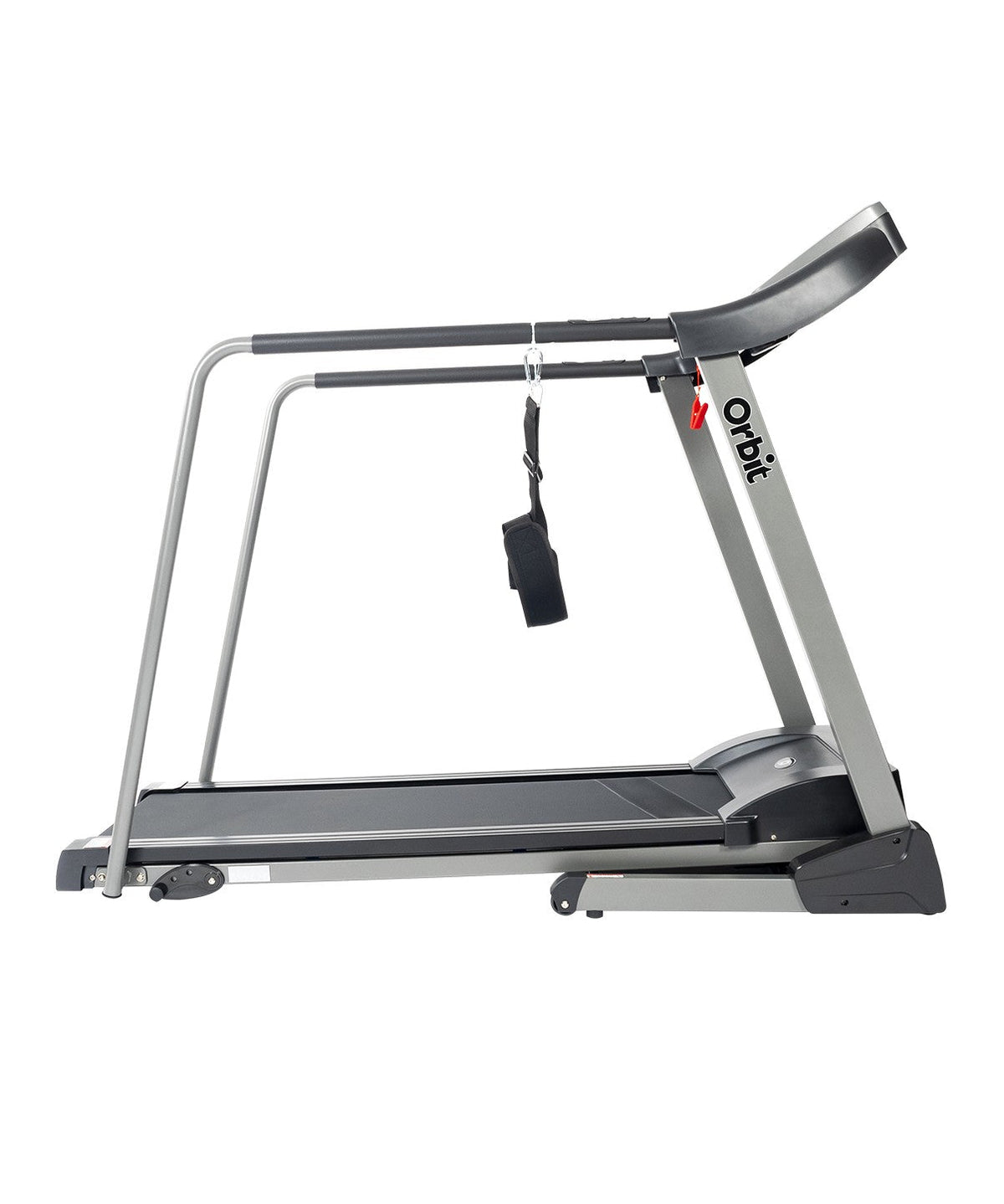 SteadyStrider Treadmill with extended safety rails and backlit LCD display