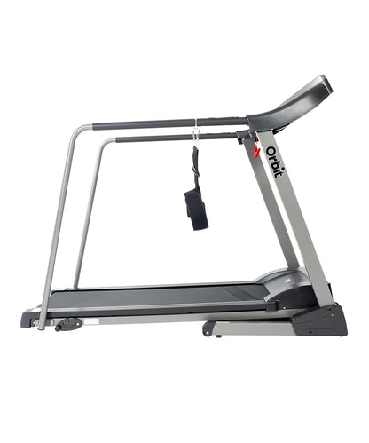 SteadyStrider Treadmill with extended safety rails and backlit LCD display