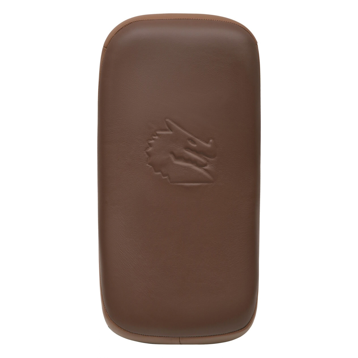 Side view of Morgan 1918 Heritage Thai kick pad showing curved multi-layer padding