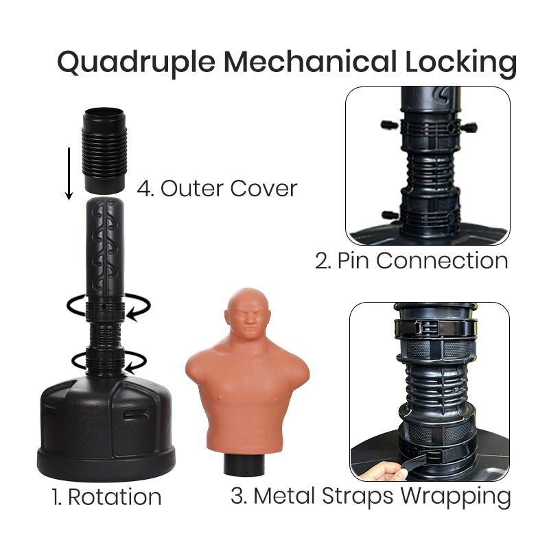 Adjustable freestanding BOB punching dummySetup instructions