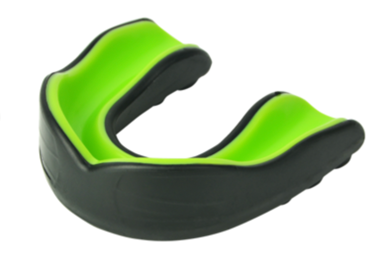 CushionFit Gel Mouthguard in black and green for Adults