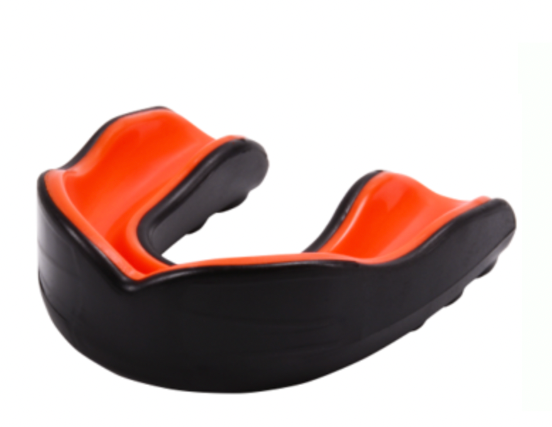 Dual-layer shock absorbing mouthguard for combat sports. Black & Red