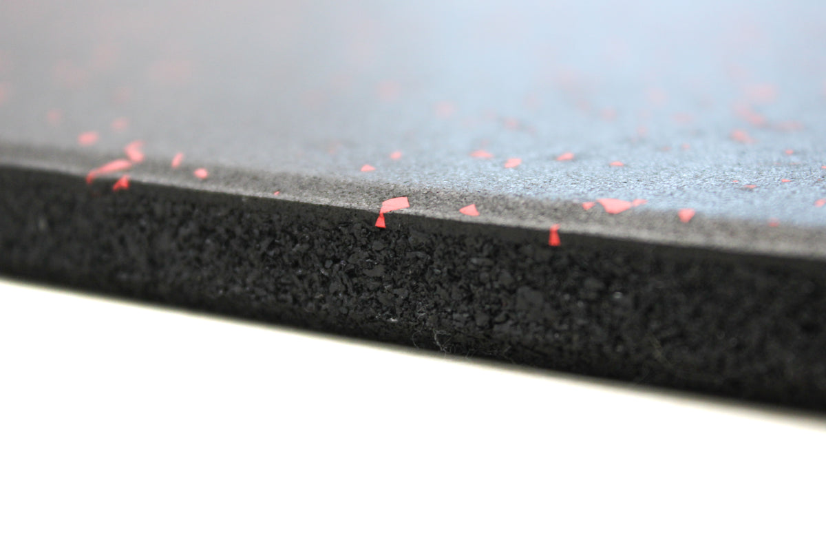 EPDM Rubber Gym Flooring | Red Fleck 15mm thickness close up