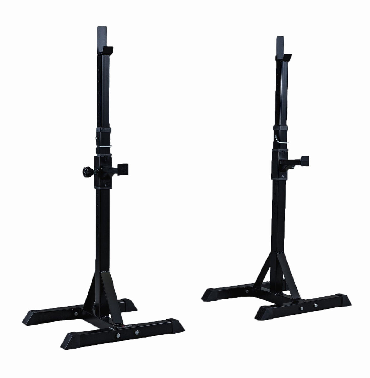 2-piece adjustable squat stand black steel