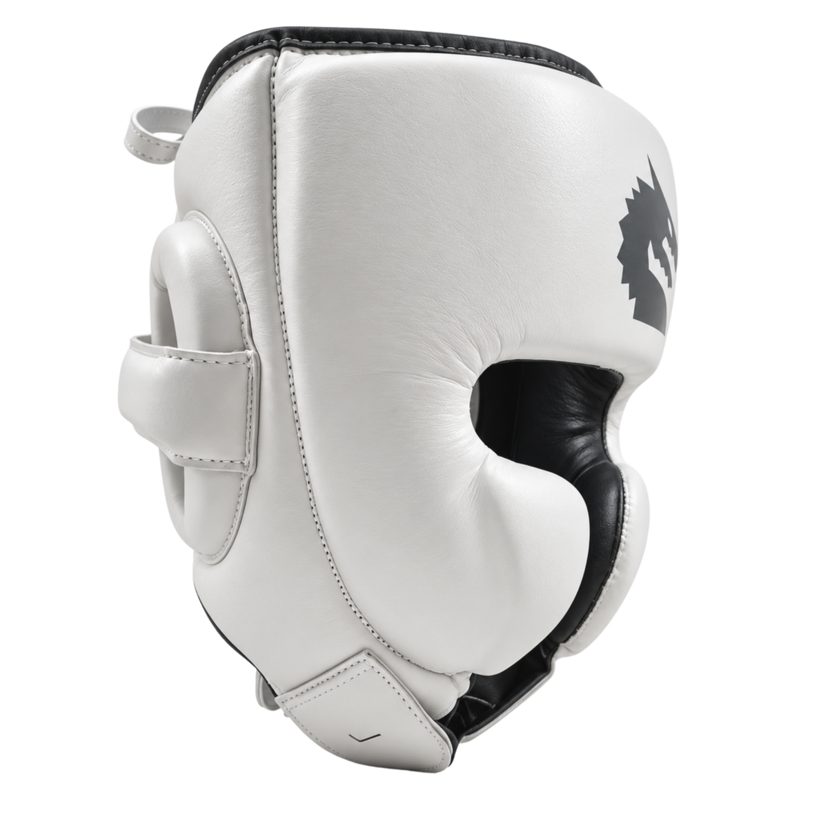 White Knight head guard raised cheek and extended jaw protection