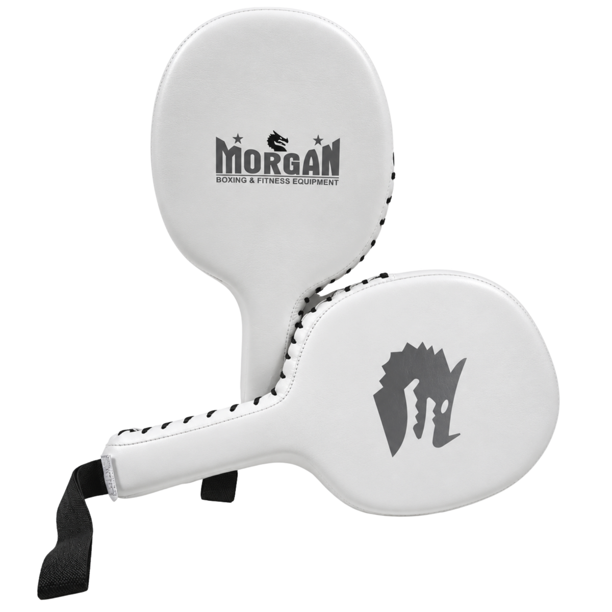 White Knight punch paddle solid handle and elastic wrist strap detail