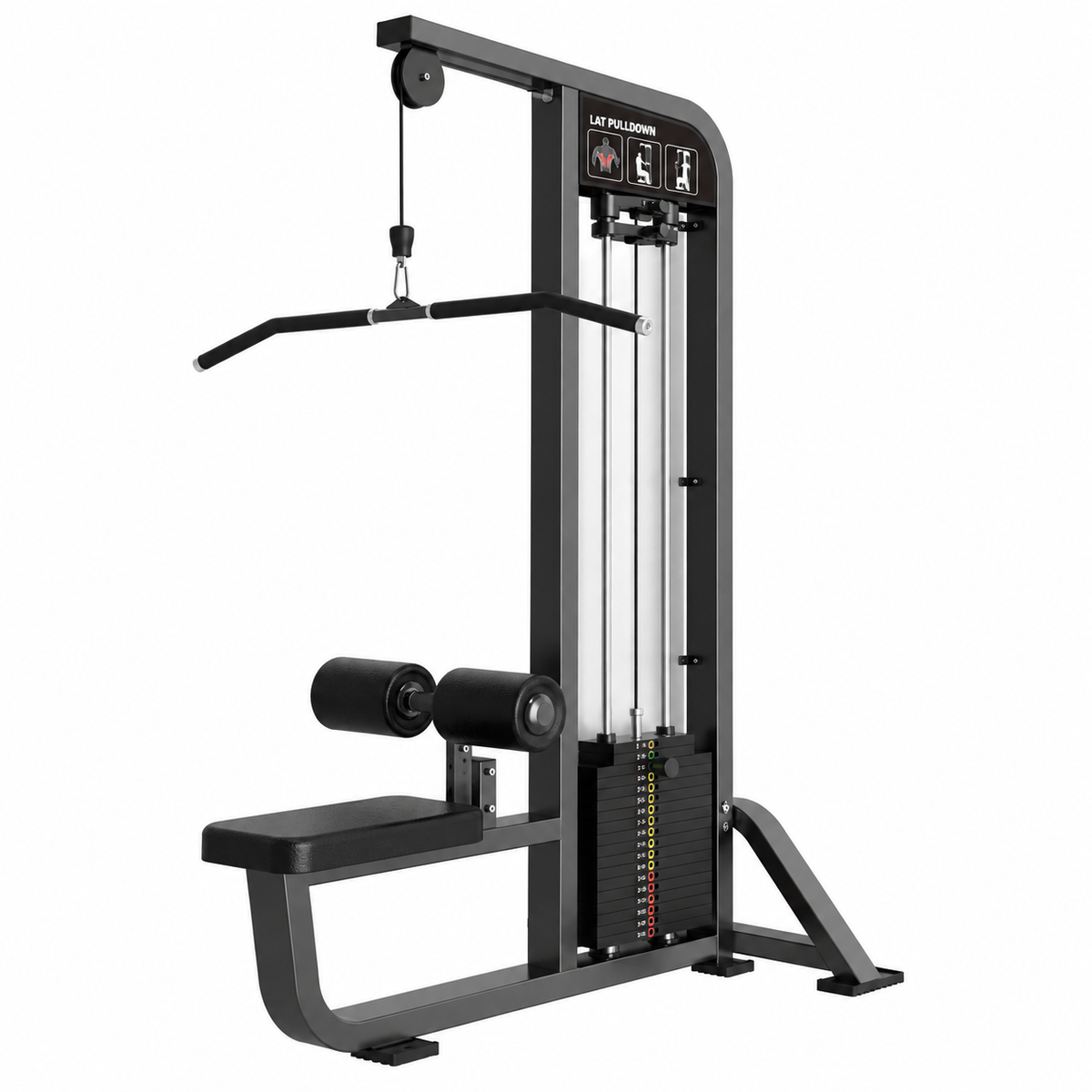 HS-X Series lat pulldown HS07 - matte black render
