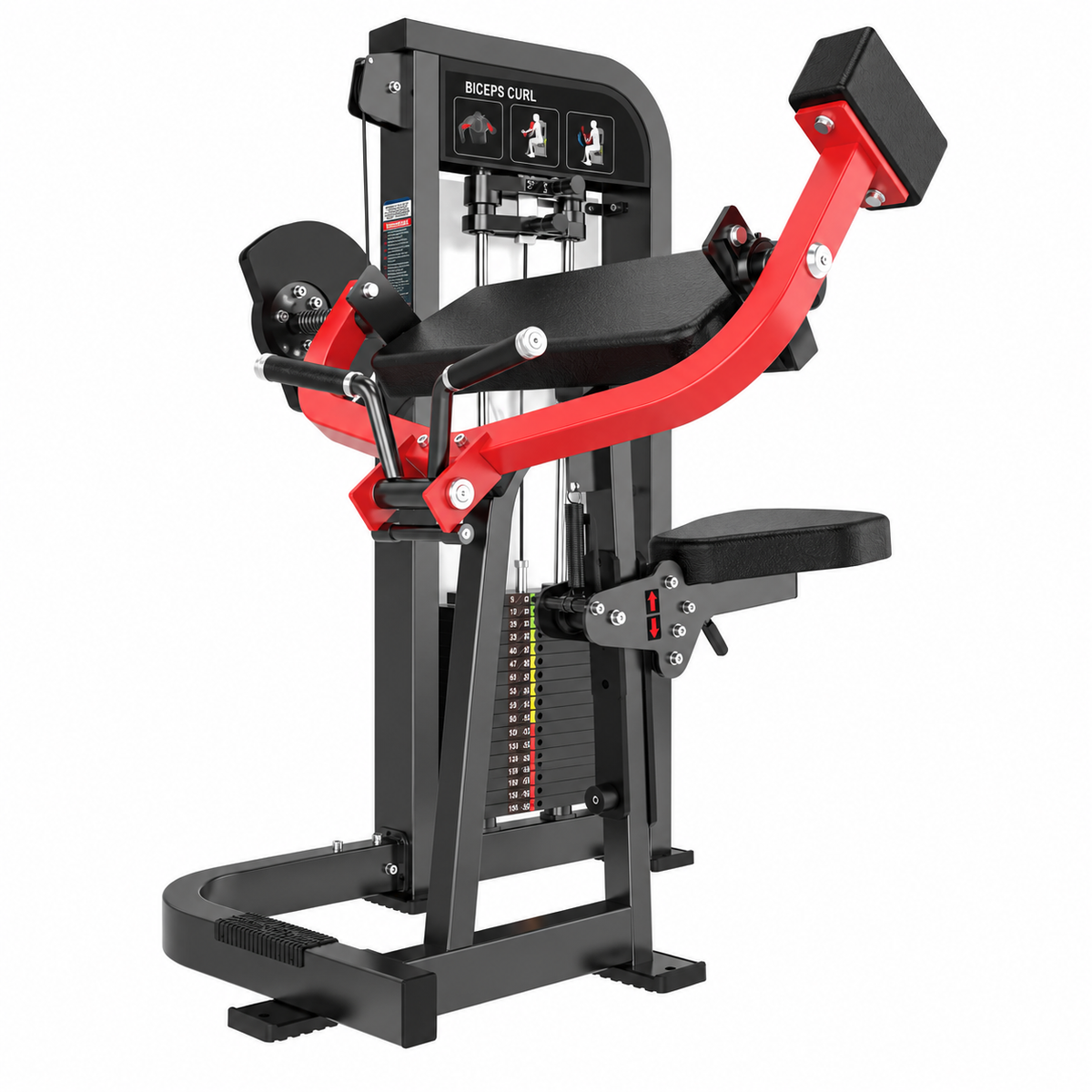 HS-X Series biceps curl HS09 - matte black render