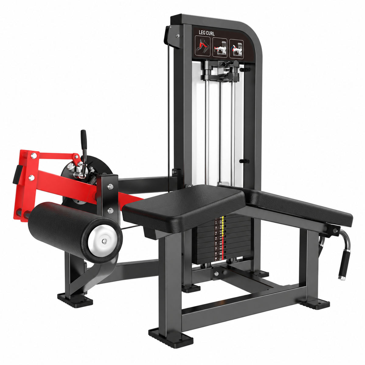 HS-X Series prone leg curl HS15 - matte black render
