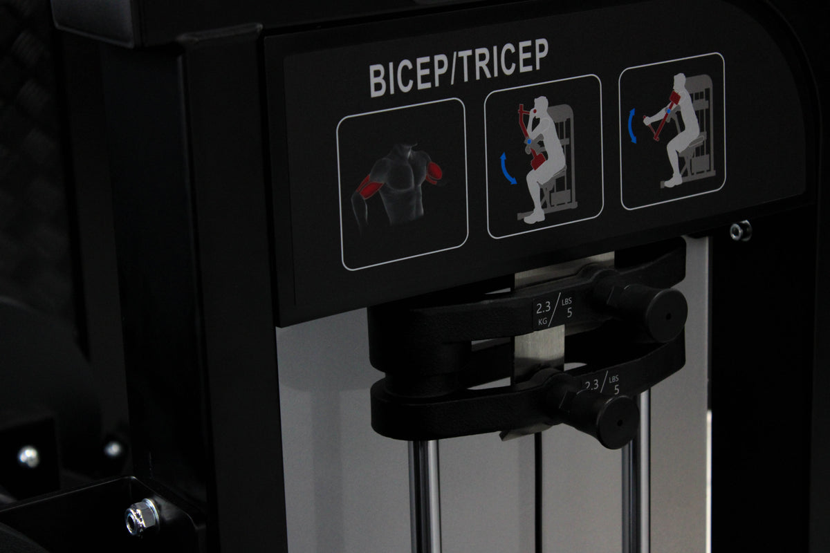 gym weight stack bicep tricep extension preacher curl machine add on plates 2.3 kg