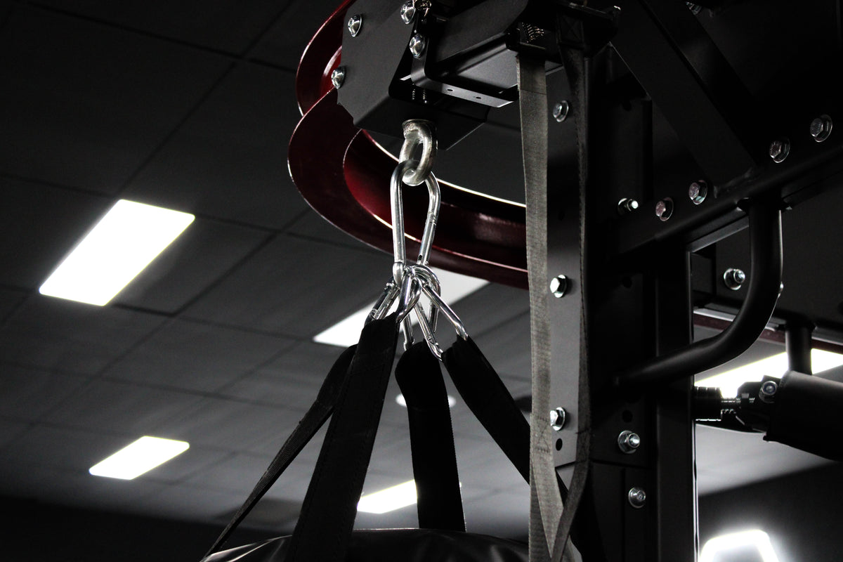 onyx premium t-flex leather wrecking ball punching bag with chains