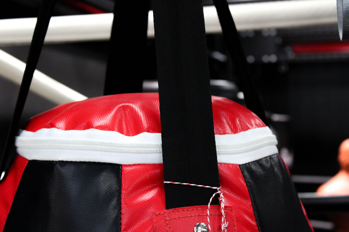 Tear drop punch bag from Morgan sports, used for mms or boxing. Available in empty or in filled
