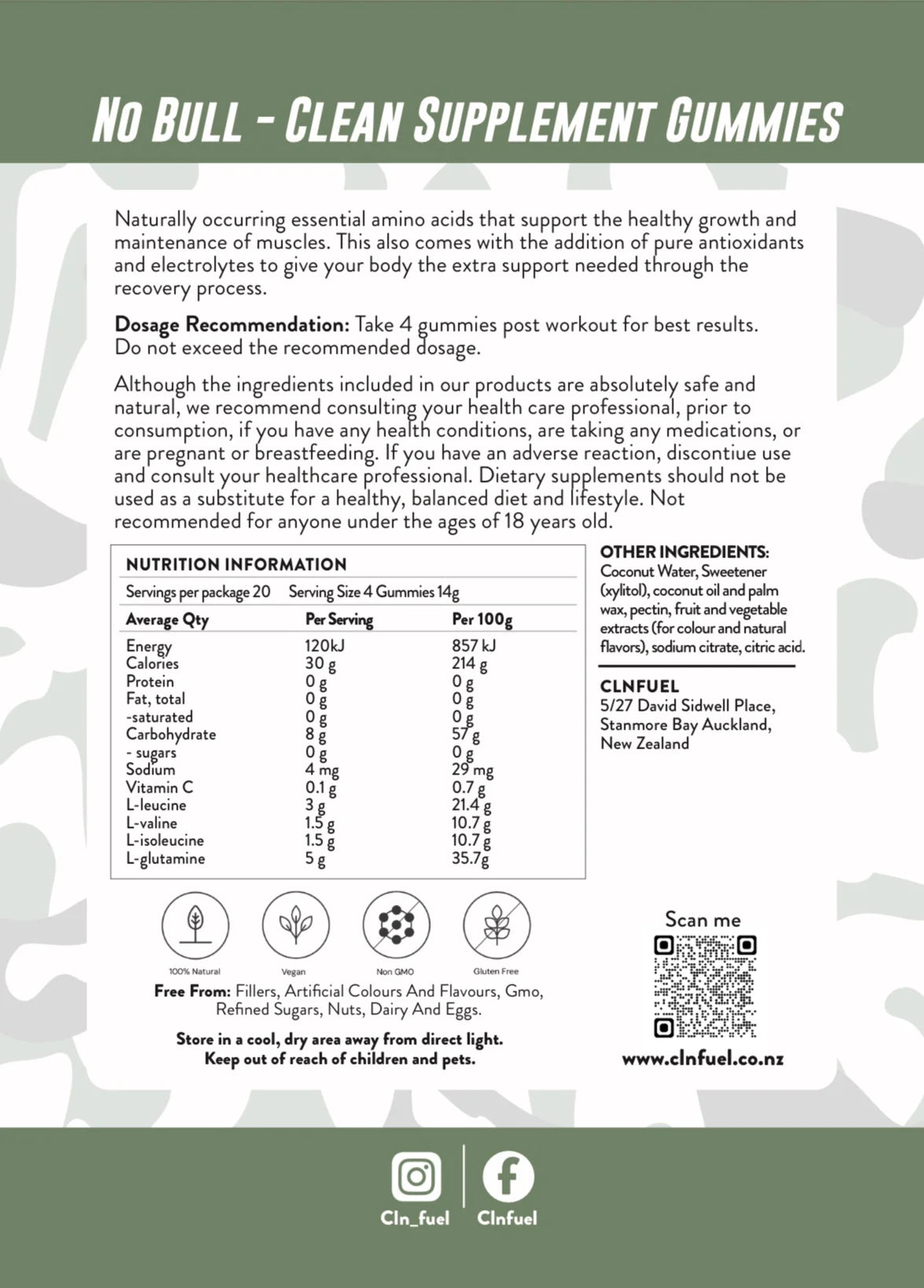 CLNFuel BCAA Recover+ Gummies - Fitness Hero