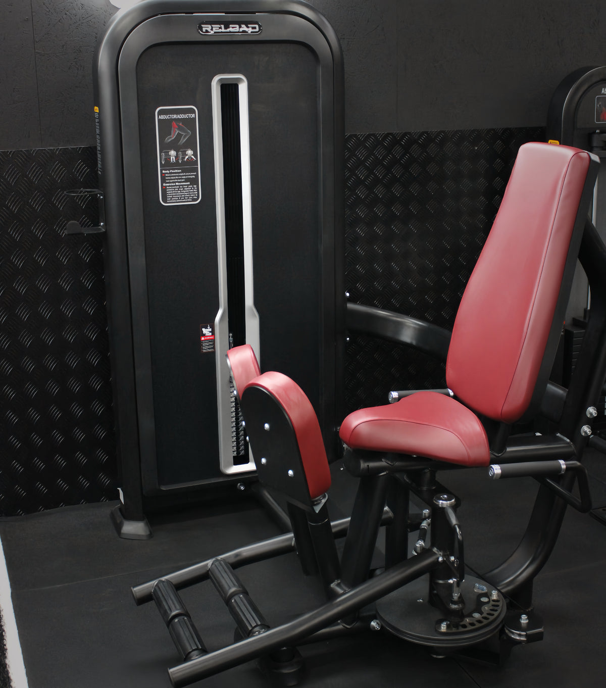 The Thigh Abductor & Adductor Machine, dual-function machine, abductor and adductor exercises, leg workout, gym equipment.