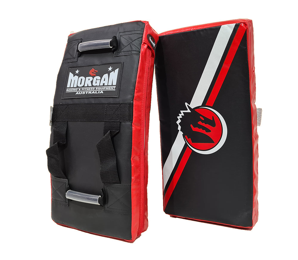Morgan Classic junior curved strike shield in red and black