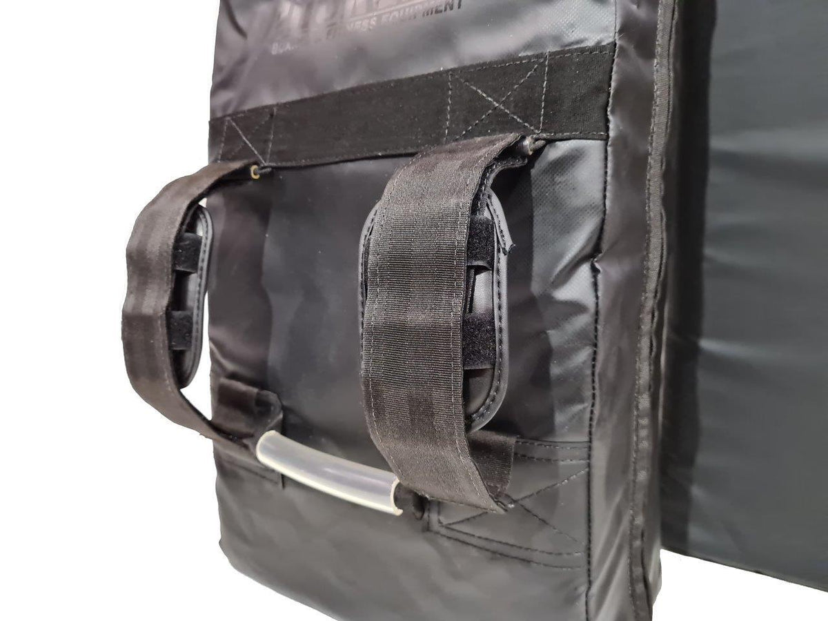 Morgan B2 Bomber strike shield rear with adjustable forearm straps and handles