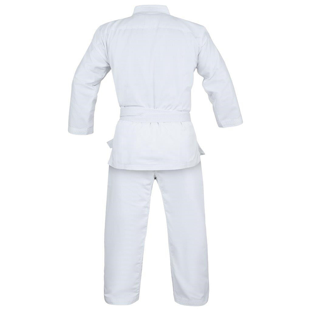 Yamasaki Pro white karate gi worn, back view