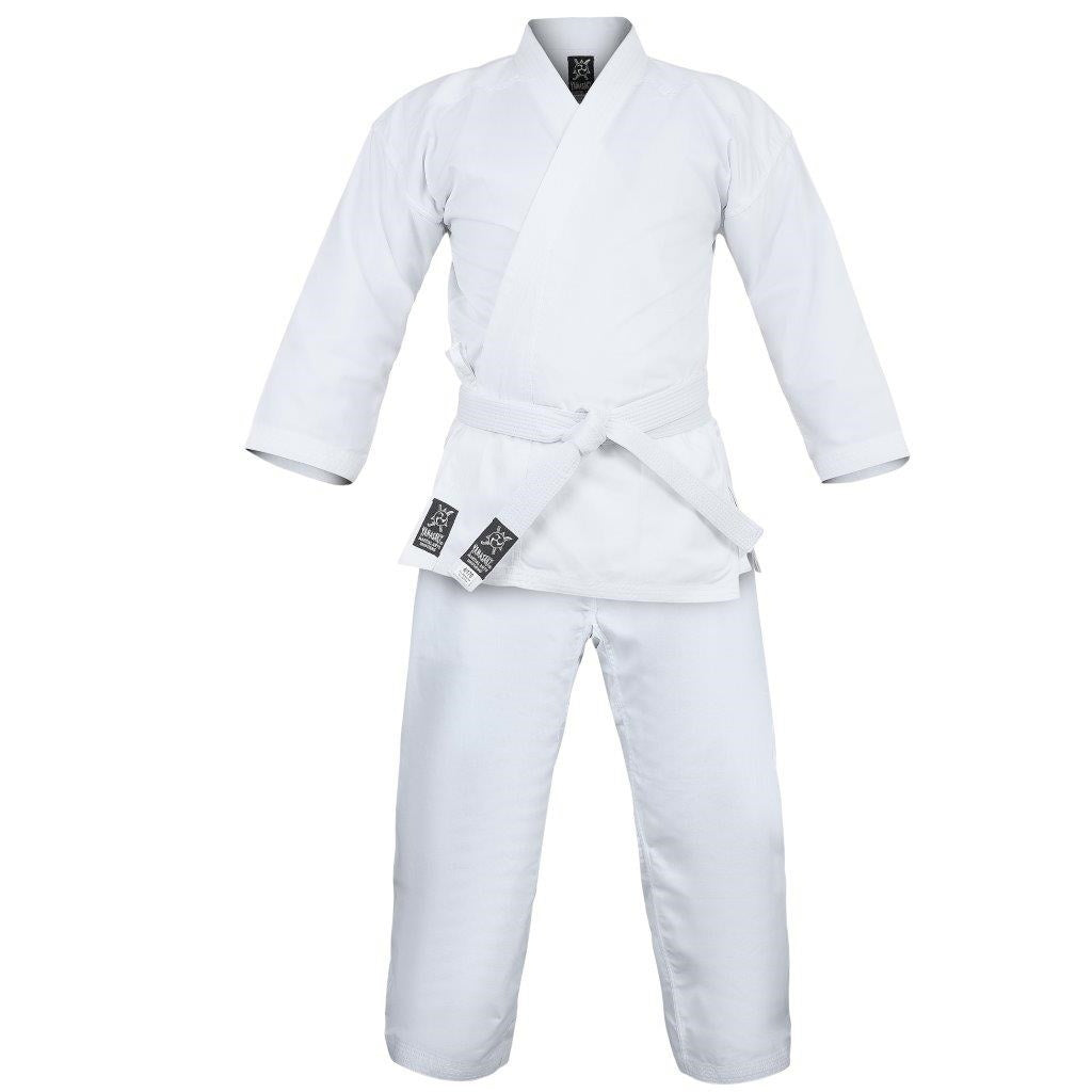 Yamasaki Pro white karate gi worn, side view