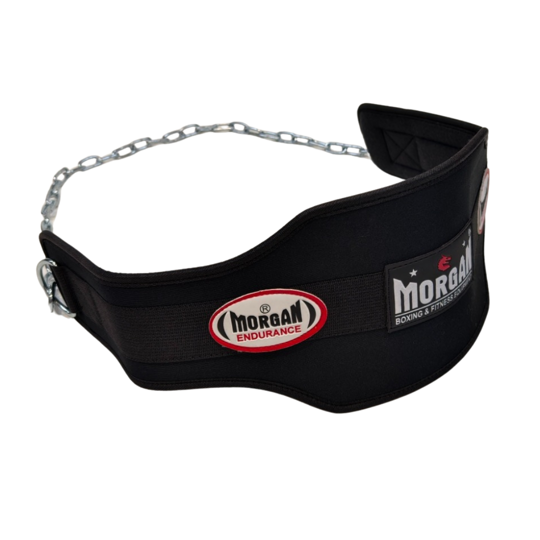 Morgan Neoprene Endurance Dipping Belt with steel chain, front view