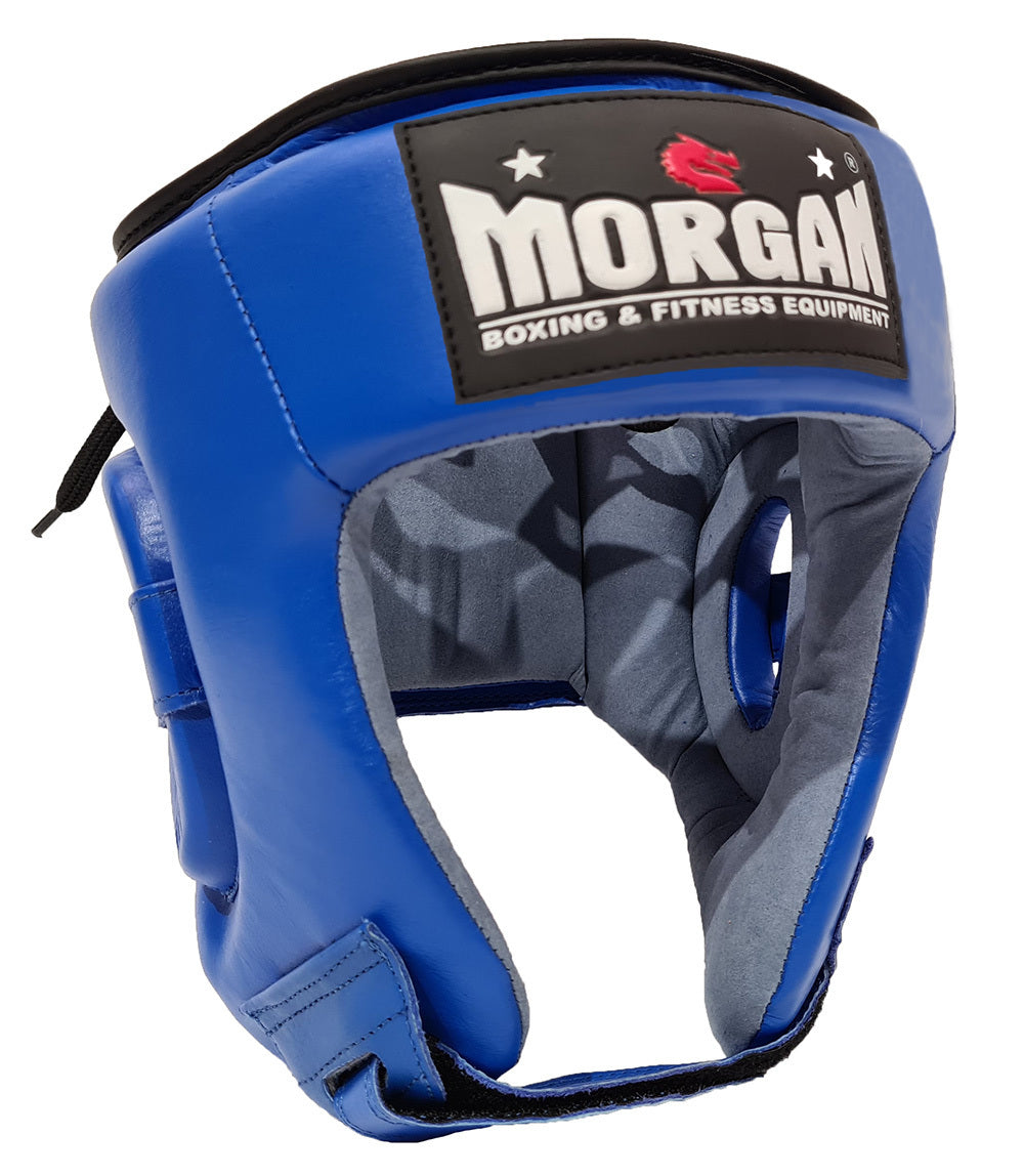 Morgan Platinum Open-Face Leather Head Guard - Fitness Hero