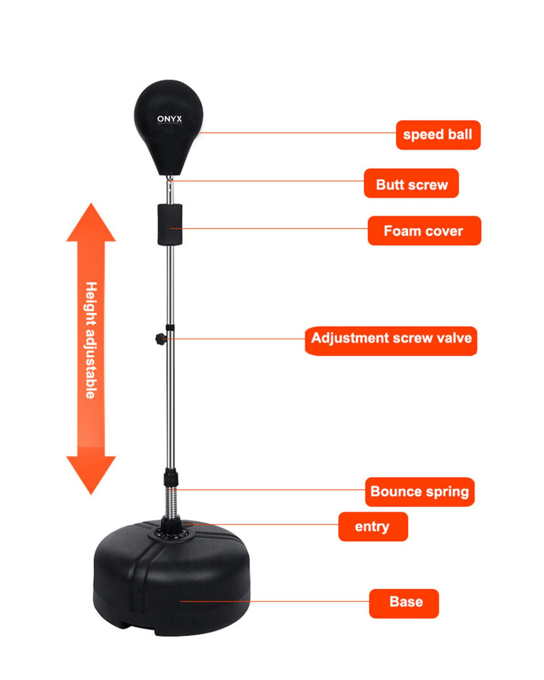 Onyx Adjustable Boxing Speed Ball Spec Sheet