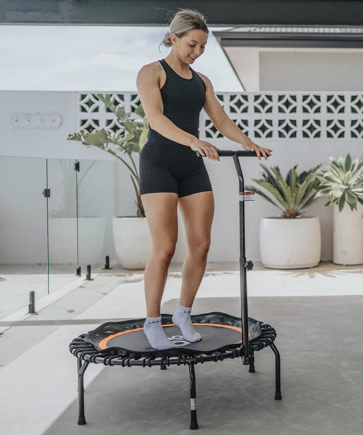 Orbit Rebounder Trampoline Package - Workout outside