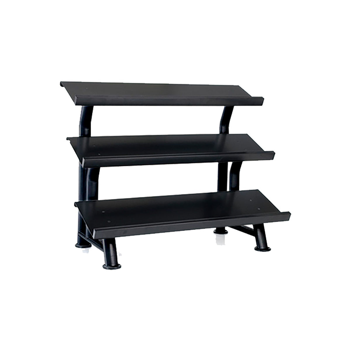 Black three-tiered dumbbell