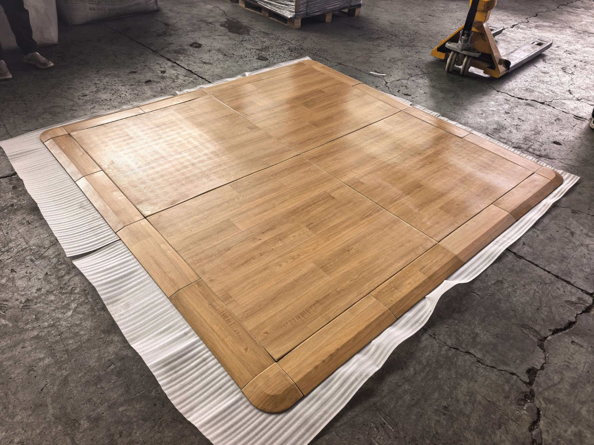 PVC laminated wood-top gym floor tile with seamless installation