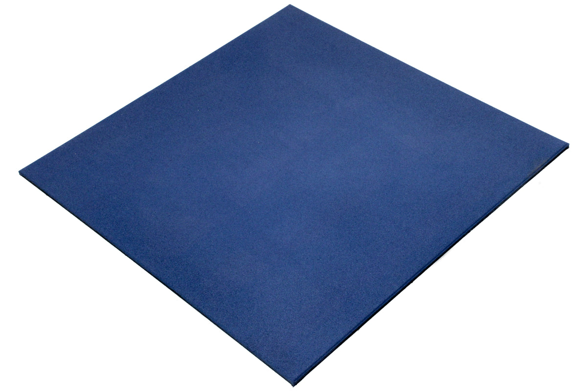 Premium Solid Blue Rubber Gym Flooring Tile 15mm - 1m x 1m