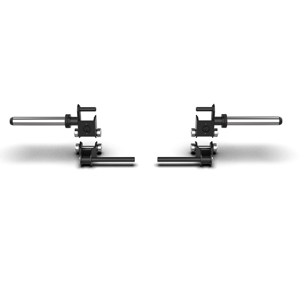 QLI QAJA14 jammer arms from the front, showing the mounting sleeves and plate holders
