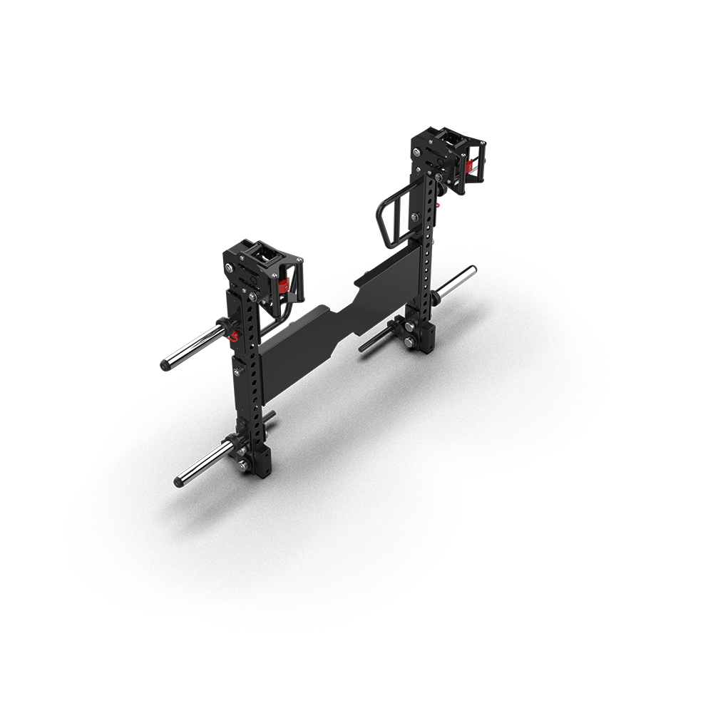 QLI Adjustable Lever Arms QALA80, twin lever arms with grip handles, plate horns and sliding mounts