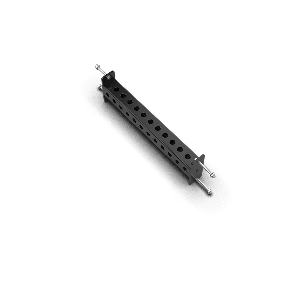 QLI Connecting Bar QCB24, a 630mm hole-punched steel crossmember with end plates and connection pins