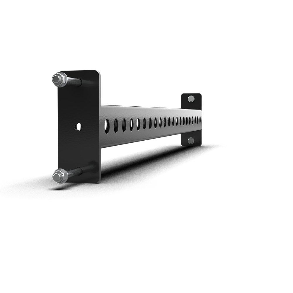 QLI QCB42 connecting bar viewed from one end, showing an end plate and pins