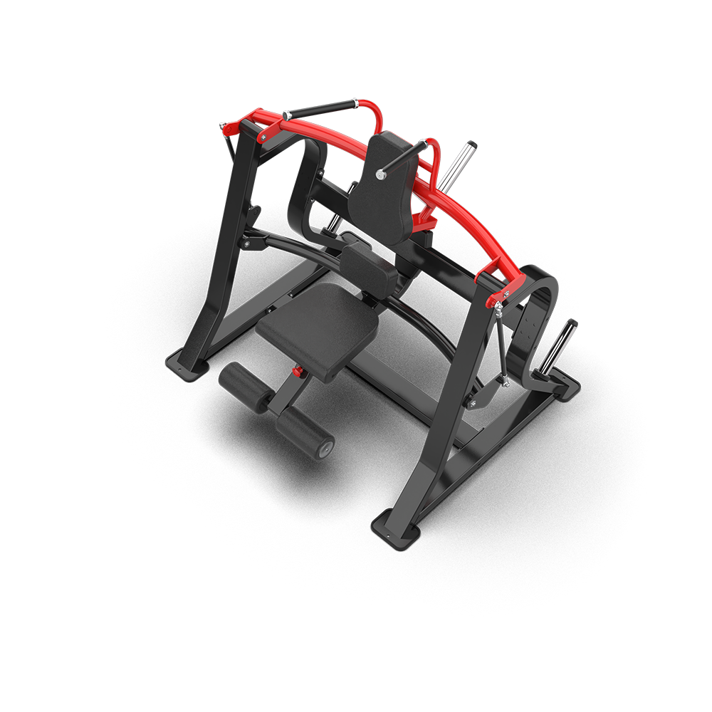 QLI QCM01 ab crunch machine from a high angle, showing the overhead lever arm