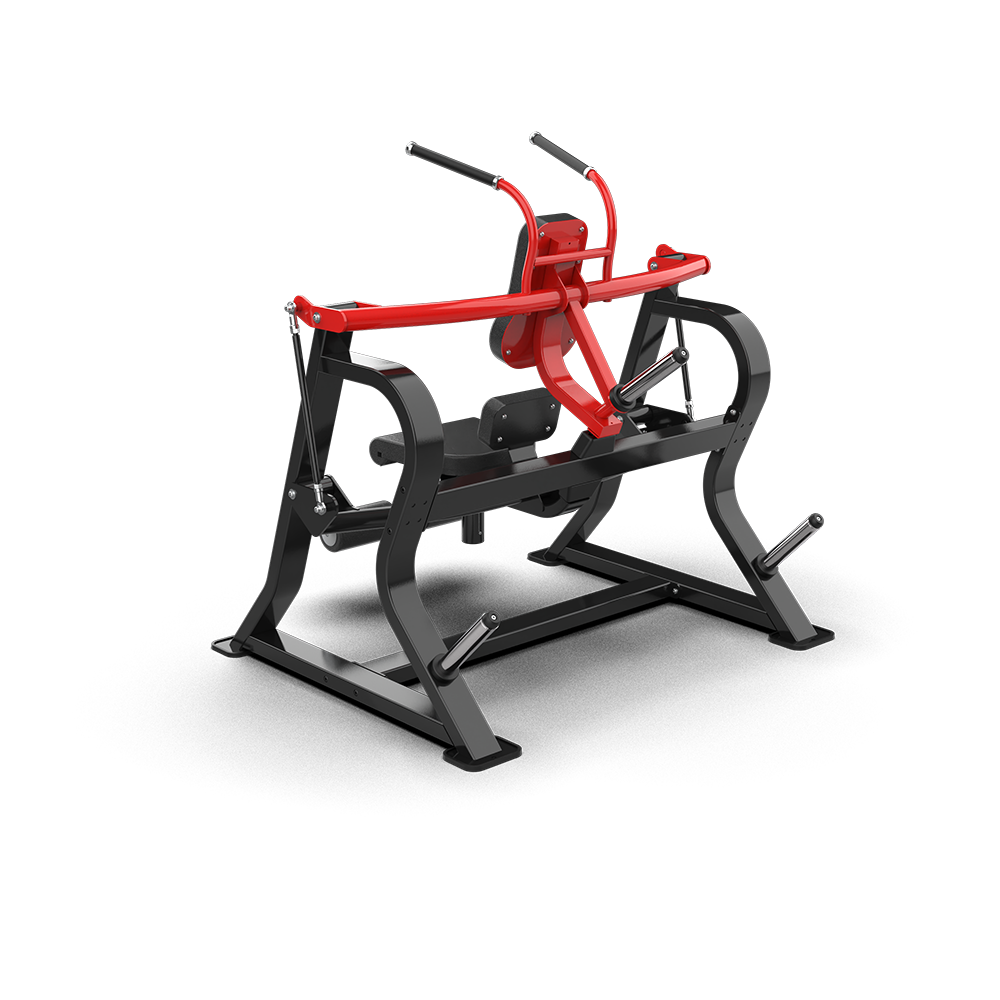 QLI QCM01 ab crunch machine from the rear, showing the built-in weight plate storage