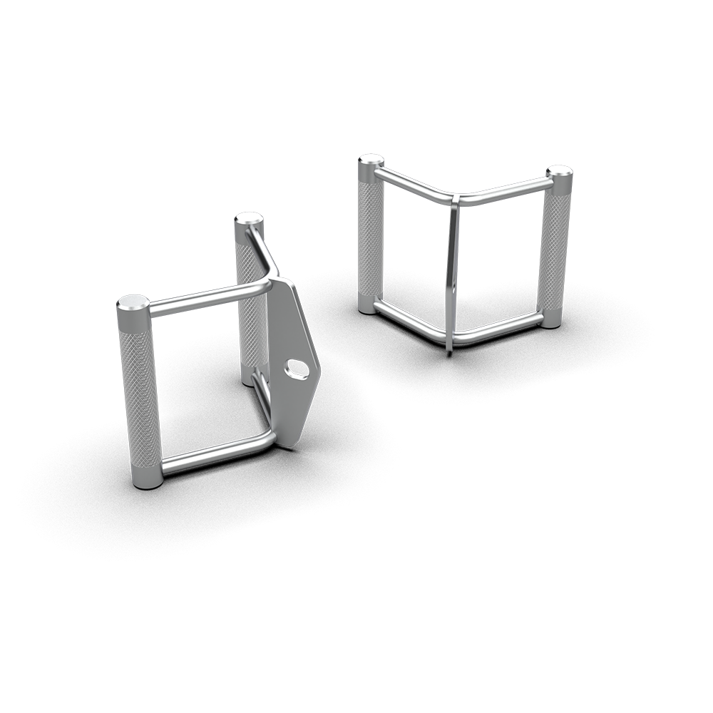 QLI Double D Handle QDH008, chrome D handles shown side by side