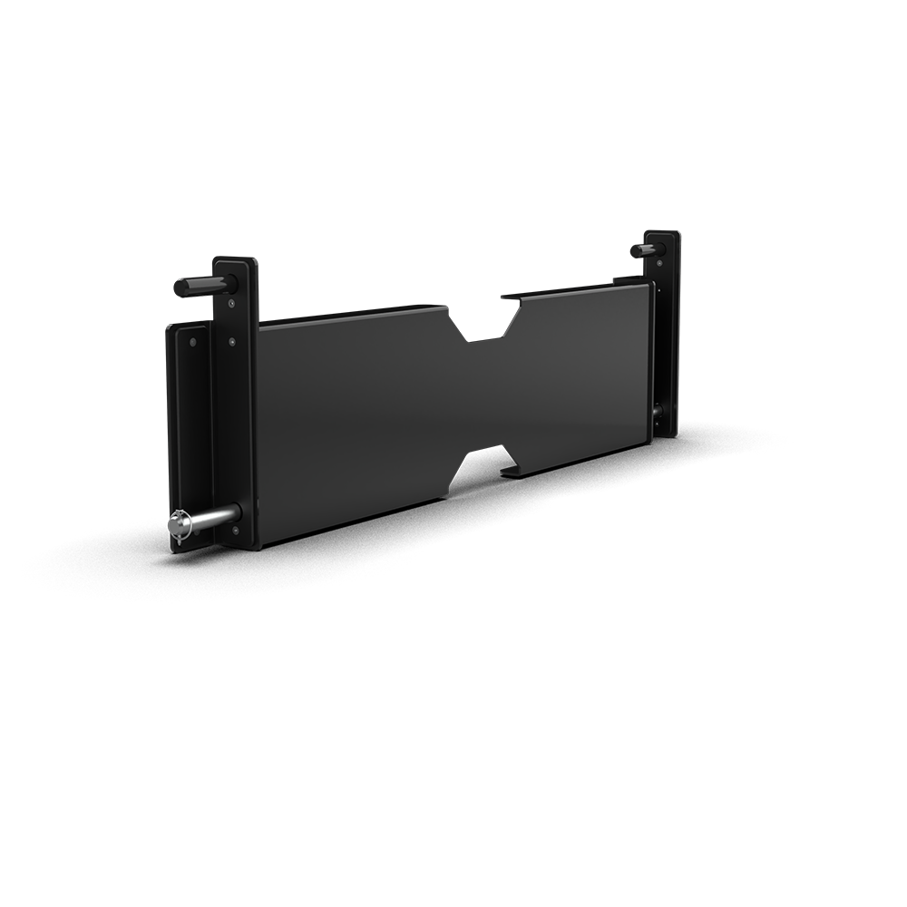 QLI Leg Press Attachment QLPA51, an extra-wide steel footplate with rack mounting brackets
