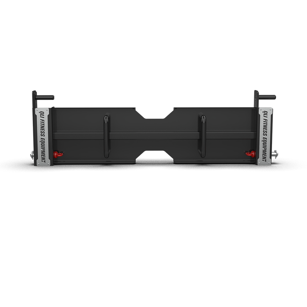 QLI QLPA51 leg press attachment rear view, showing the bracket pins