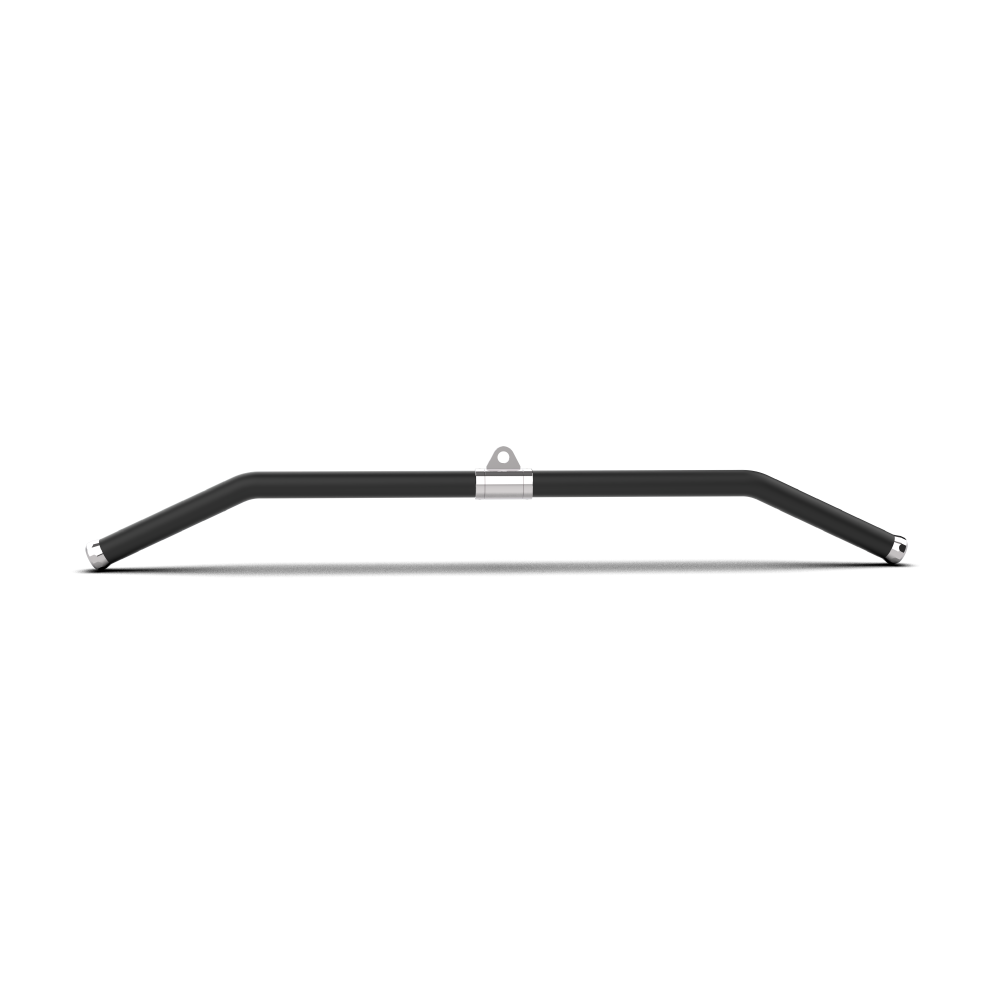QLI Lat Pulldown Bar QLPB42, a 1078mm bar with rubber grips, bent ends and a chrome centre attachment