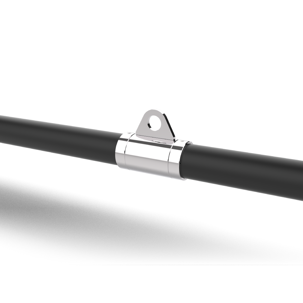 Close-up of the QLI QLPB42 chrome centre attachment and rubber grips