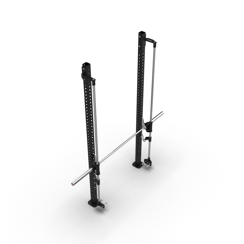 QLI QSRF77 squat rack frame from behind at an angle