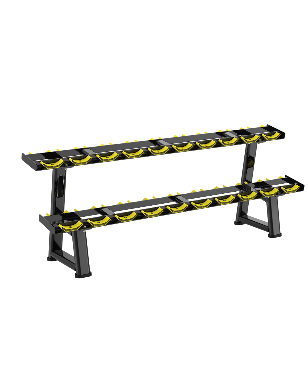 Solaris Series 10 pair round dumbbell rack TN50 - 2-tier commercial dumbbell storage with saddle cradles