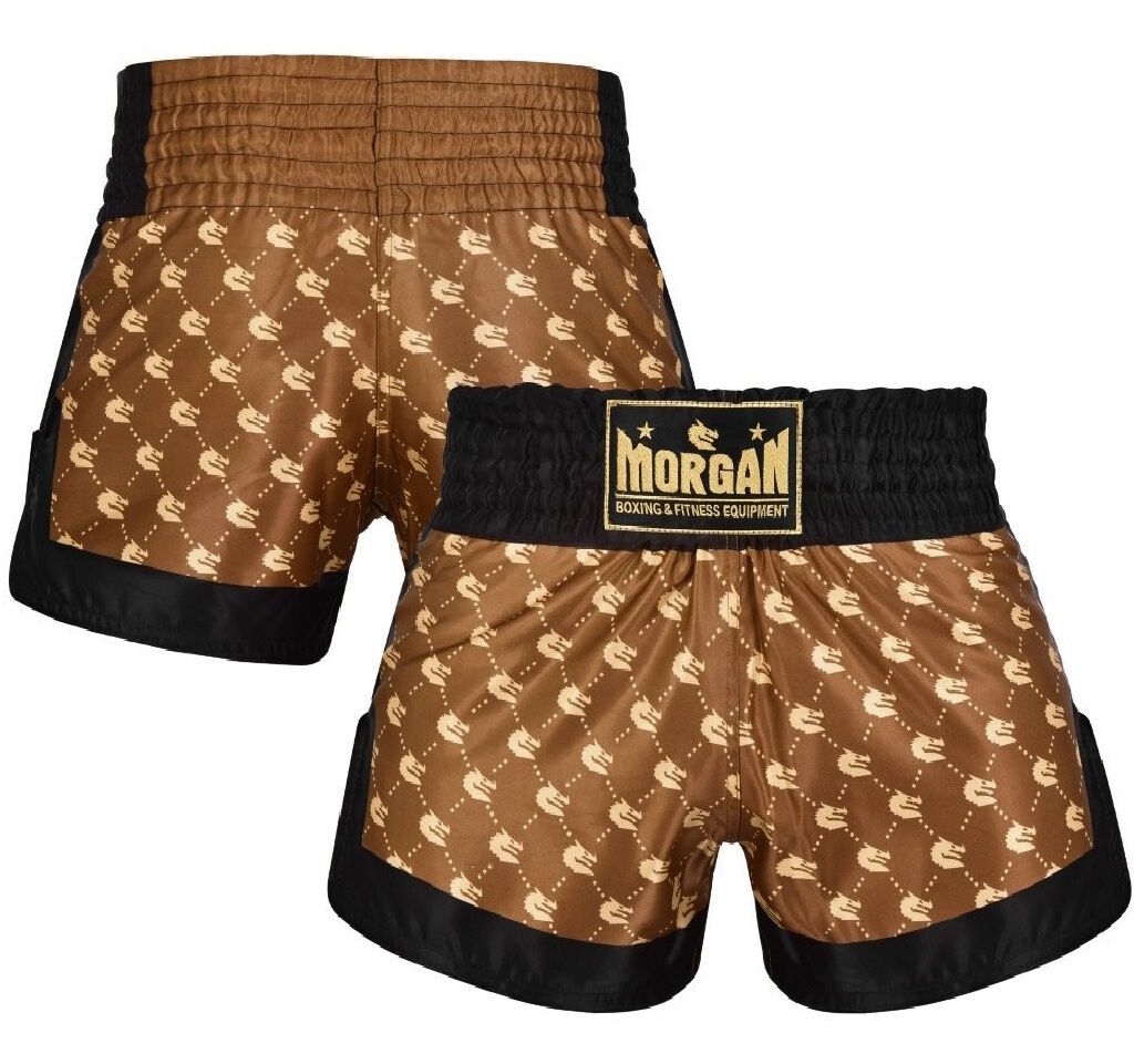 Morgan 1918 Heritage High Cut Muay Thai Shorts Front and back view