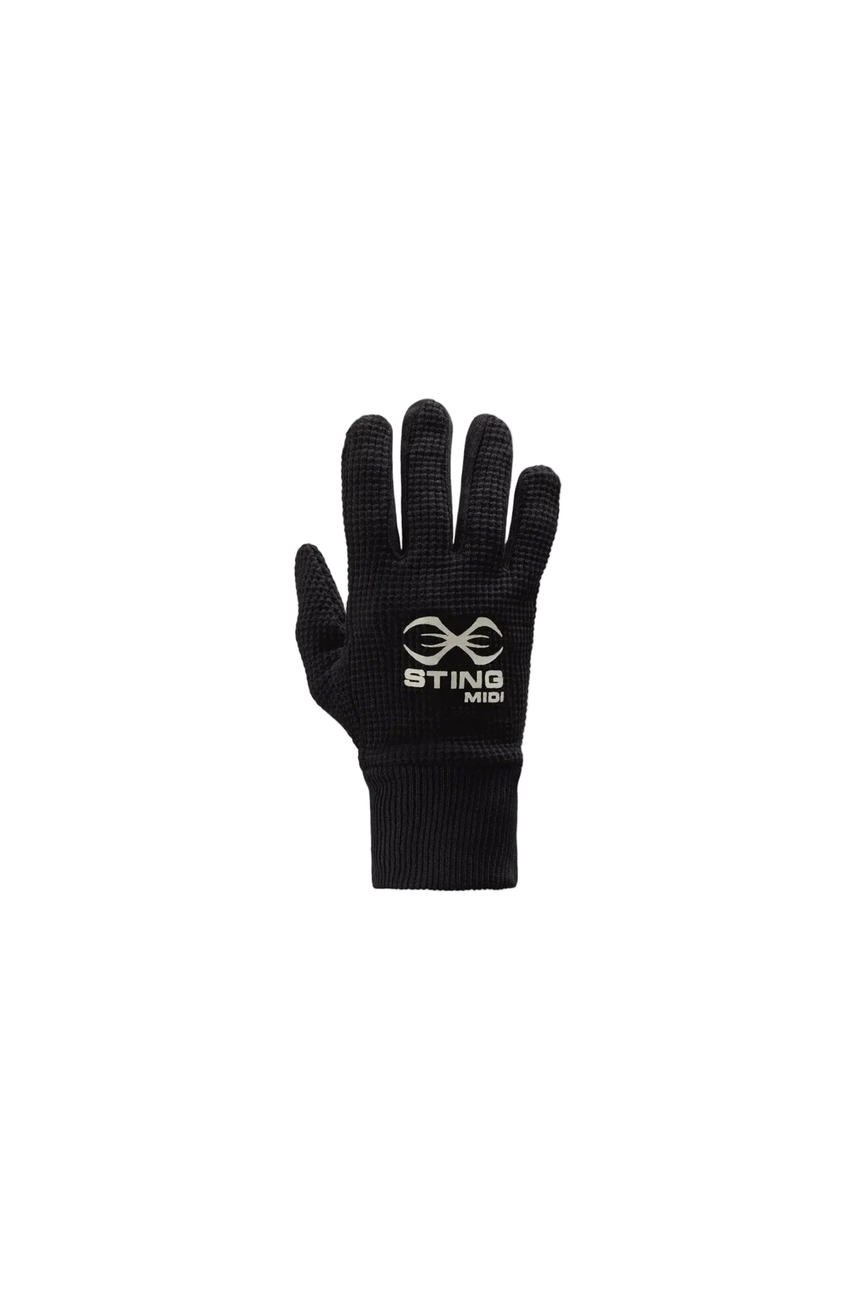 Sting Air Weave Cotton Glove Inners in black, front view