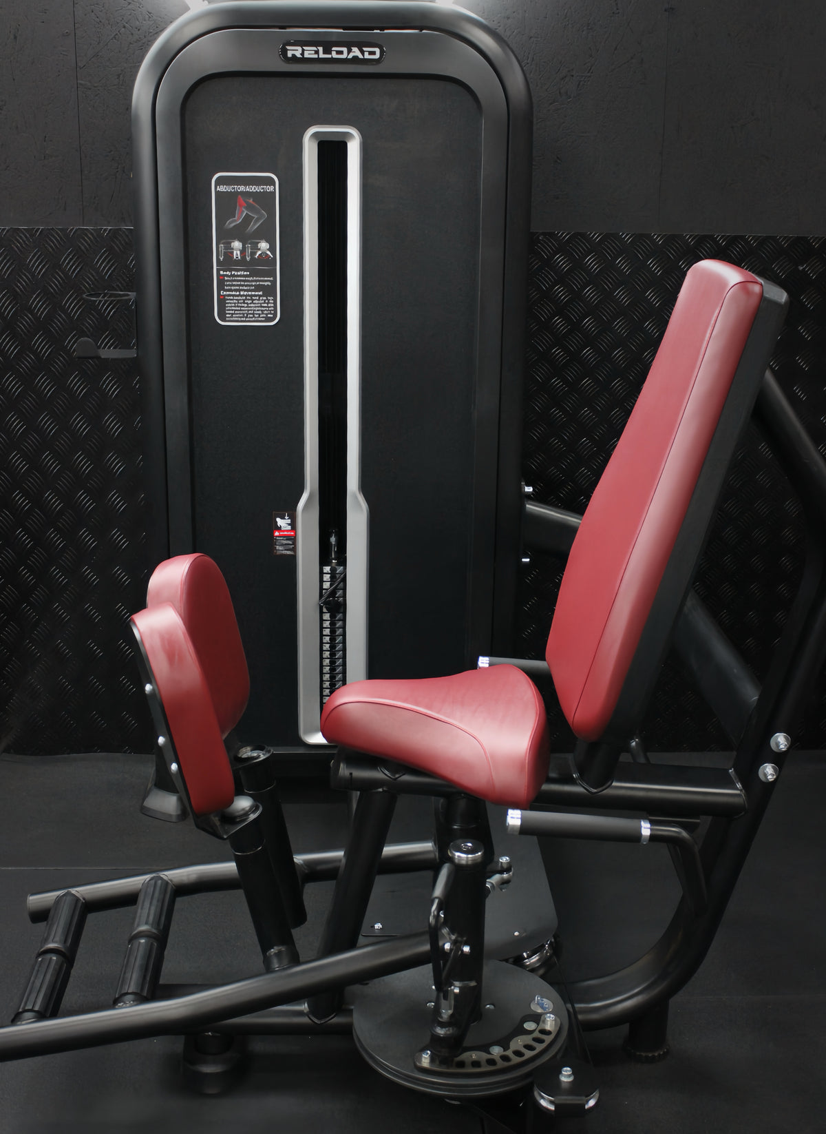The Thigh Abductor & Adductor Machine, dual-function machine, abductor and adductor exercises, leg workout.