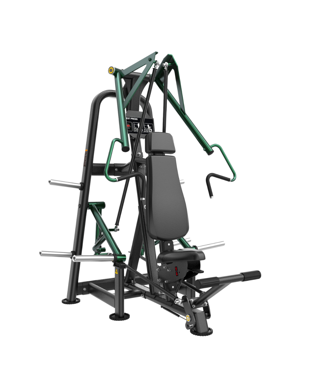 The Vortex Incline Chest Press builds upper chest strength with a smooth, plate-loaded incline pressing path